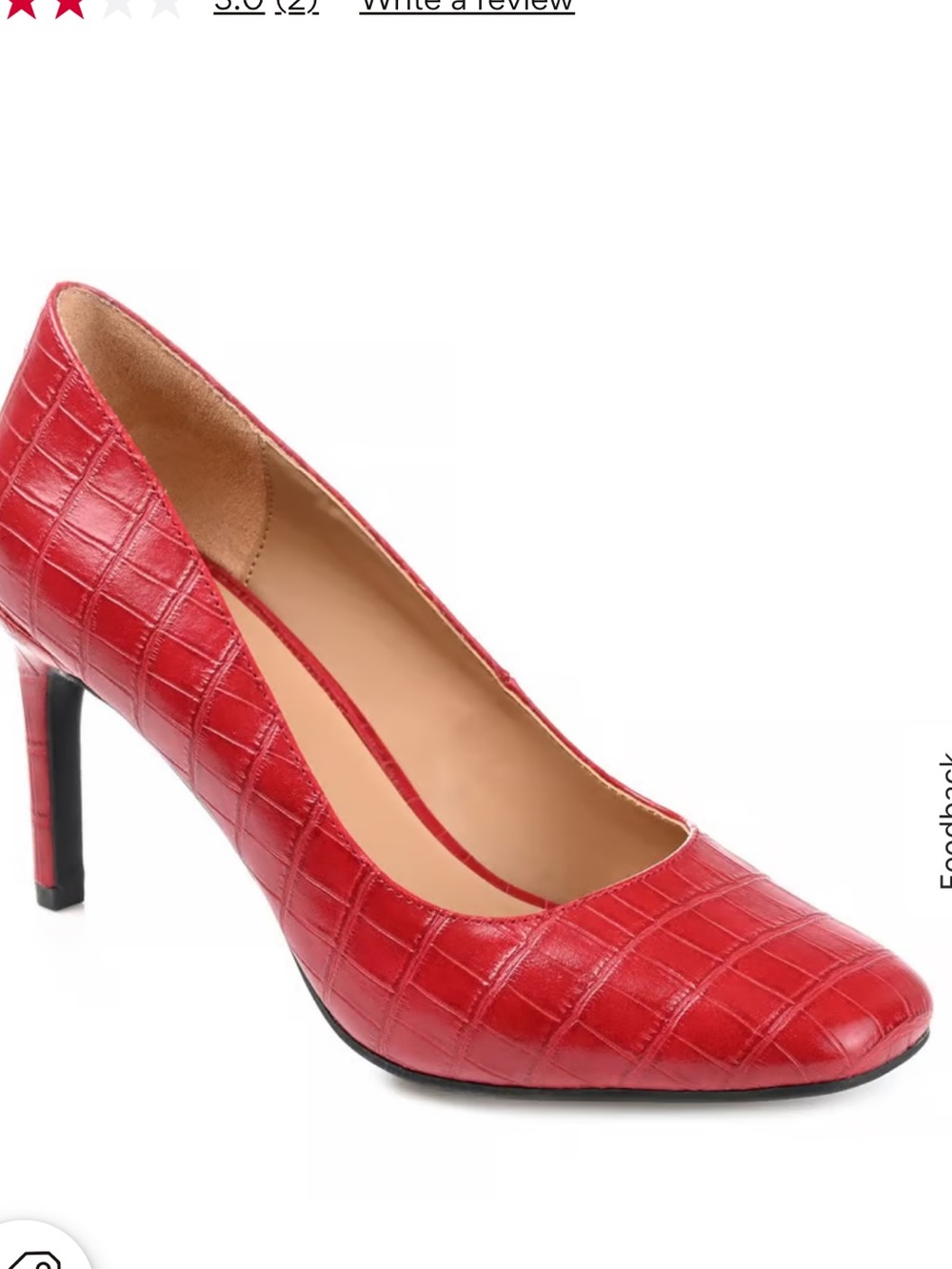 Journee Collection MONALEE Red Croc-Embossed Wide Pump